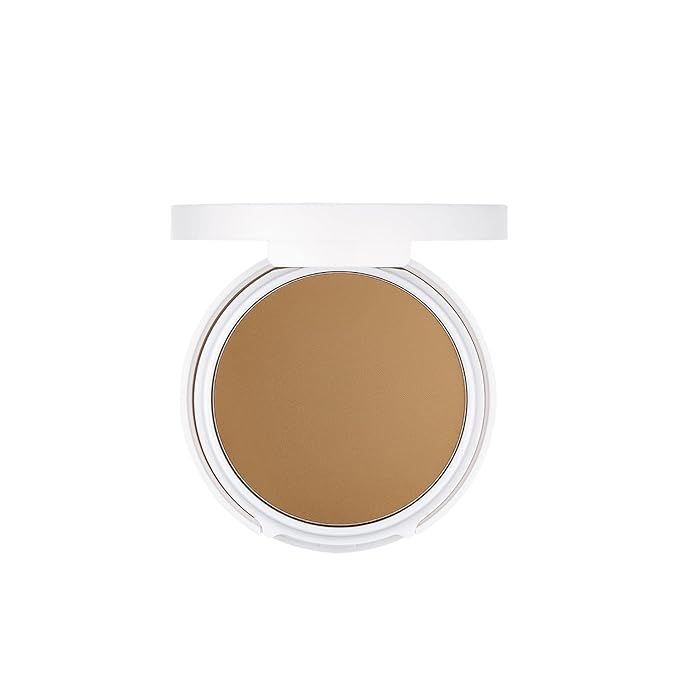 FLOWER Beauty By Drew Barrymore Light Illusion Perfecting Powder - Powder Foundation + Setting Powder for Makeup - Medium Buildable Coverage - Natural Glow + Flawless Finish - Mirror + Sponge Include d (Mocha)-VivaGrace Women