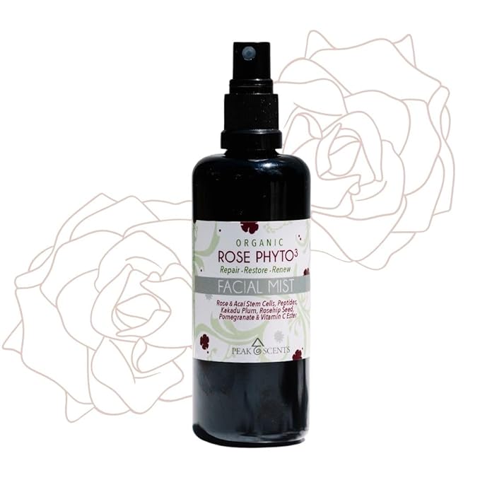 Organic & Vegan Rose Phyto³ Water Facial Spray - Moisturizing Face Mist & Setting Spray, Soothing, Hydrating Mist Rose Water For Face - Great for Facial Massaging (4 oz)-VivaGrace Women