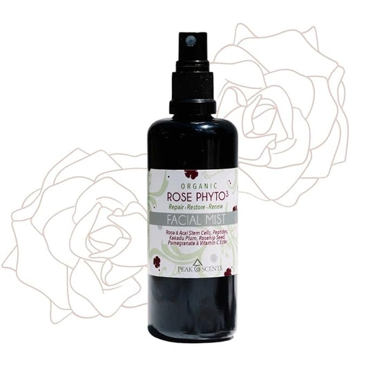 Organic & Vegan Rose Phyto³ Water Facial Spray - Moisturizing Face Mist & Setting Spray, Soothing, Hydrating Mist Rose Water For Face - Great for Facial Massaging (4 oz)-VivaGrace Women