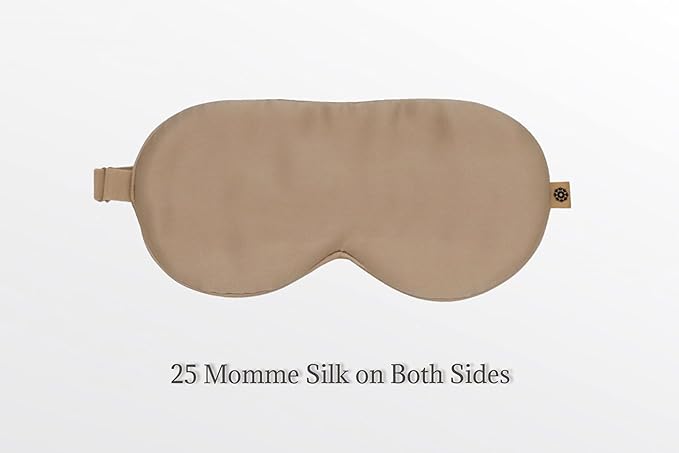 Premium 25 Momme Mulberry Silk Eye Mask for Sleeping (Champagne)-VivaGrace Women