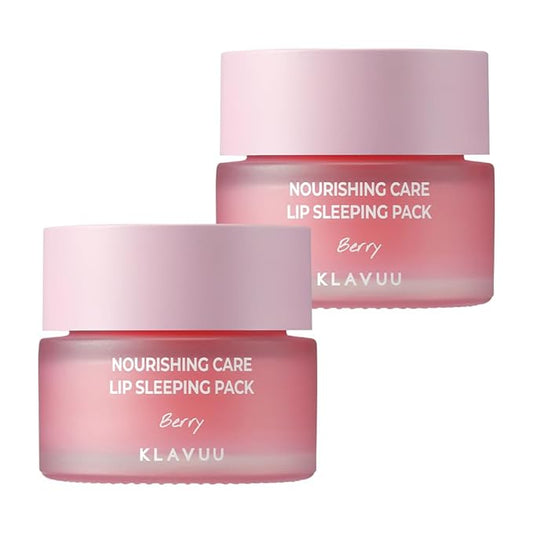 Klavuu Nourishing Care Lip Sleeping Pack(Berry & Berry) - Overnight Exfoliating & Nourishing Lip Treatment Balm for Dry Lips - Natural Moisturizing Lip Oil - Lip Balm to Repair & Protect Lips-VivaGrace Women