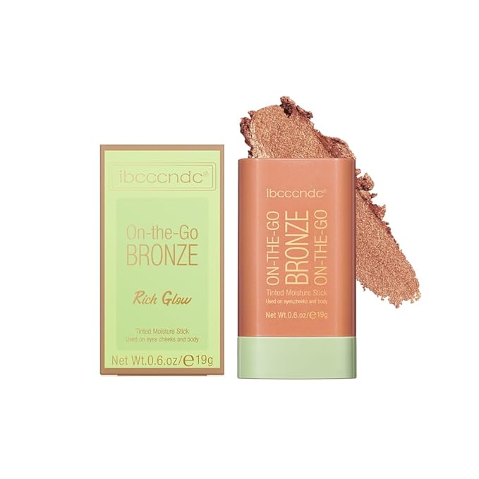 Multi-Use Makeup Bronzer Stick for Effortless Glow - Hydrating Solid Moisturizer with Natural Bronze Tint for Eyes, Lips & Cheeks (#3 Rich Glow)-VivaGrace Women