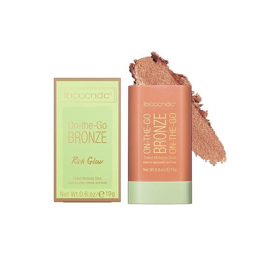 Multi-Use Makeup Bronzer Stick for Effortless Glow - Hydrating Solid Moisturizer with Natural Bronze Tint for Eyes, Lips & Cheeks (#3 Rich Glow)-VivaGrace Women