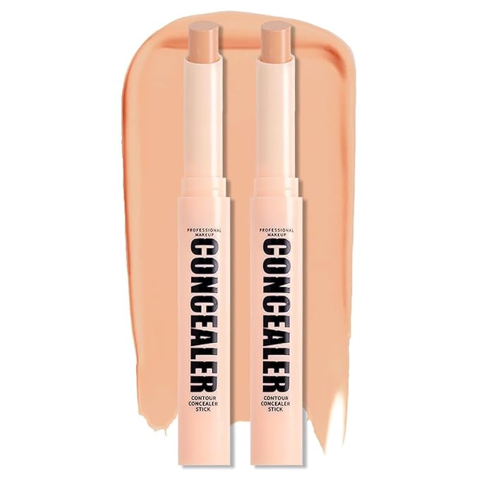 Kaely 2Pcs PROFESSIONAL MAKEUP Correcting Concealer Stick,Medium Coverage Concealer Crayon,under Eye Brightener Concealer for Dark Circles,corrector de ojeras,Lightweight,Vegan,06 DARK PEACH-VivaGrace Women