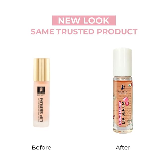 Pilgrim Squalane Bubblegum Lip Serum | Enriched with Shea Butter & Pomegranate Extract | Hydrating Lip Plumper Serum | Repairs Cracked Lips | Reveals Soft & Glossy Lips | 0.20 Fl Oz/6ml-VivaGrace Women