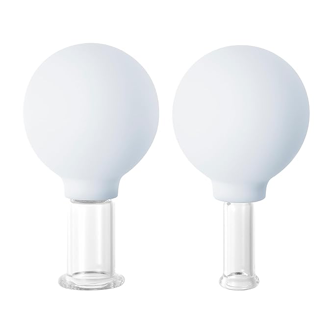 Zoe Ayla Facial Cupping Set, 2 Pcs - Cupping Kit for Massage Therapy - Improves Skin Appearance - Promotes Blood Circulation - Sculpts and Tones - Reduces Puffiness - 1 Large Cup - 1 Small Cup-VivaGrace Women