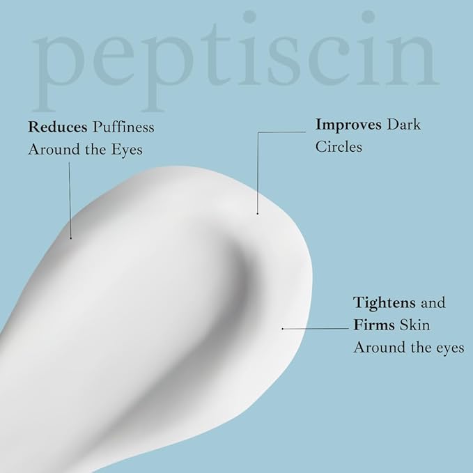 PeptiScin - Peptide Eye Cream with Hyaluronic Acid and Escin | Rich Moisturizing Dark Circle Eye Cream | Brightens and Tones - 1.35 Ounce-VivaGrace Women