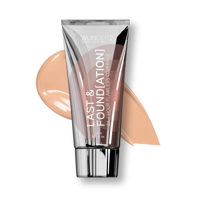 WUNDERBROW Full Coverage Foundation, Last & Found[ation] – Buildable Full Coverage Liquid Foundation For 24+ Hours Wear – Long Lasting, Waterproof, Sand-VivaGrace Women