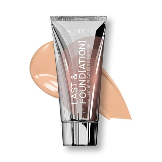 WUNDERBROW Full Coverage Foundation, Last & Found[ation] – Buildable Full Coverage Liquid Foundation For 24+ Hours Wear – Long Lasting, Waterproof, Sand-VivaGrace Women