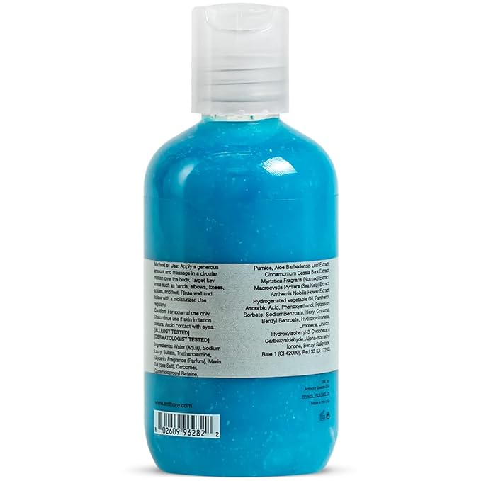 Anthony Exfoliating Body Scrub – Sea Salt, Vitamin C, And Aloe Vera Deep Cleans, Smooths Rough Patches & Soothes and Protects Skin – Blue Sea Kelp Body Wash 3.4 Fl Oz-VivaGrace Women