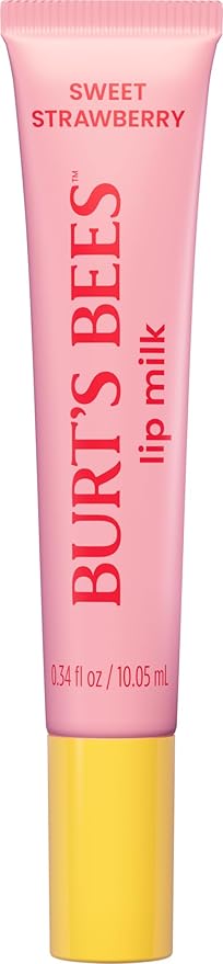 Burt’s Bees Lip Milk, Daily Lip Moisturizer, Sweet Strawberry, Vitamin Enriched Moisturizing Lip Balm with Almond Milk and Jojoba Oil, Hydrating for Softer Lips, 1 Tube, 0.34 Fl Oz-VivaGrace Women