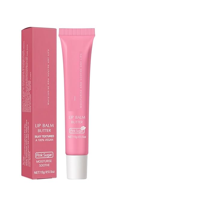 6 Color Hydrating Lip Butter Balm, Moisturizing Lip Repair, Lightweight Nourished Lip Glossy Christmas for Women (06 Pink Sugar)-VivaGrace Women