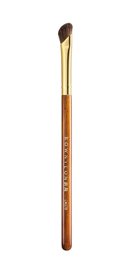 Desert Oak Series Nose Contour Brush - Angled Pony Hair Bristles for Seamless Sculpting, Dual-Use with Cream/Powder, Ebana Handle & Brass Ferrule (CM 179)-VivaGrace Women