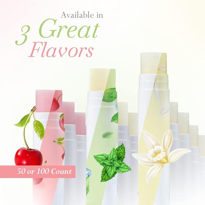 Lip Balm Bulk Unlabeled - Made in USA 150 Pack Cherry Bulk Chapstick - Natural Ingredients Vitamin E Shea Butter - Custom Chapstick Bulk For Party & Wedding Favors-VivaGrace Women