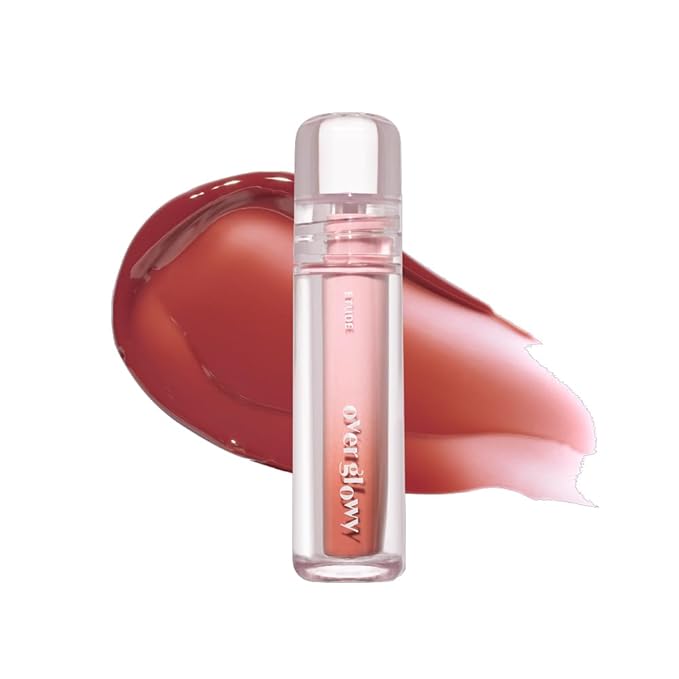 ETUDE Over Glowy Lip Stain Tint #4 Milk Brew | Non-Sticky Vegan Lip Tint | Moisturized & Long-lasting Lip Gloss | Daily Lip Stain for Dry Lips, Korean Makeup, K-beauty-VivaGrace Women