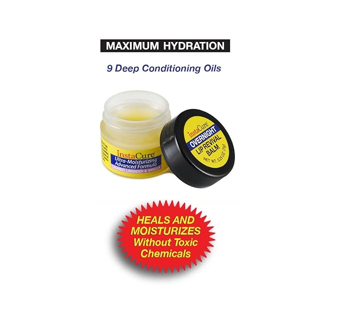 InstaCure's Original Nose Balm Fast Relief for Cracked, Dry & Sore Noses! Ultra-Moisturizing Lip Repair Duo. Calming Lavender & Vanilla Overnight Lip Mask + Cooling Sweet Vanilla Mint Daytime Lip Balm-VivaGrace Women