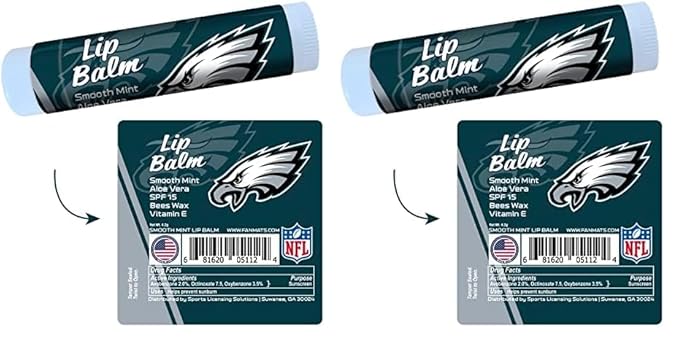 FANMATS 34728 Philadelphia Eagles Smooth Mint SPF 15 Lip Balm (Pack of 2)-VivaGrace Women