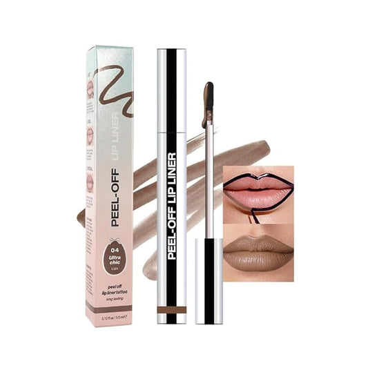 Matte Liquid Lip Stain Peel Off Lip Liner Tattoo - Light Taupe, Waterproof Smudge-Proof Lip Gloss, Long-Lasting Non-Stick Cup Formula, Natural Peel Off Design for All Skin Types #4-VivaGrace Women
