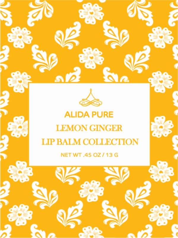 Lemon Ginger Lip Balm Collection, Vegan Lip Balm Set, Bees Wax Free, with Avocado Oil, Organic Jojoba Oil, Vitamin E, Natural Moisturizer For Dry, Cracked, or Chapped Lips, 3 Tube Set-VivaGrace Women