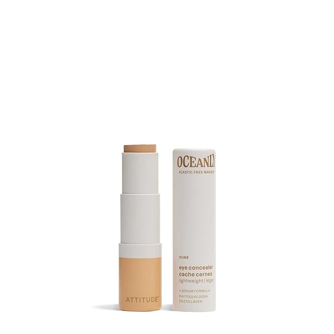 ATTITUDE Oceanly Light Coverage Under Eye Concealer Stick, Titanium Dioxide-Free, EWG Verified, Plastic-Free, Vegan & Cruelty-free Makeup, Dune, 0.2 Ounces-VivaGrace Women