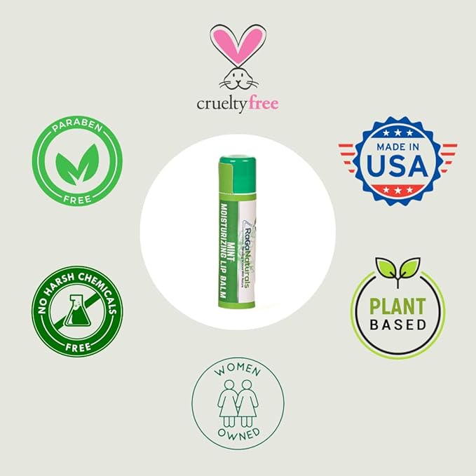 Handmade Moisturizing Mint Lip Balm - All Natural, All Day Hydration, Smooth & Soft Care for Women, Men and Kids - Original Beeswax, Shea Butter, Jojoba Oil, Vitamin E - Pack of 4-VivaGrace Women