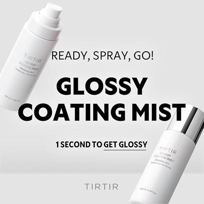 TIRTIR Glossy Coating Mist 3.38 fl. oz, Illuminating Polyglutamic Acid Face Mist for Fresh, Glowing Skin,Cooling, Soothing, Makeup Prep Spray-VivaGrace Women