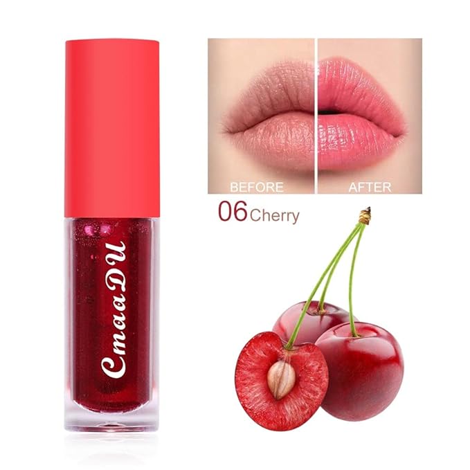 6Pcs Hydrating Lip Oil Set,Fruity Color Changing Lip Glaze Plumping Lip Glow Oil Transparent Moisturizing Tinted Lip Balm Long Lasting Nourishing Repairing for Dry Lip (A)-VivaGrace Women