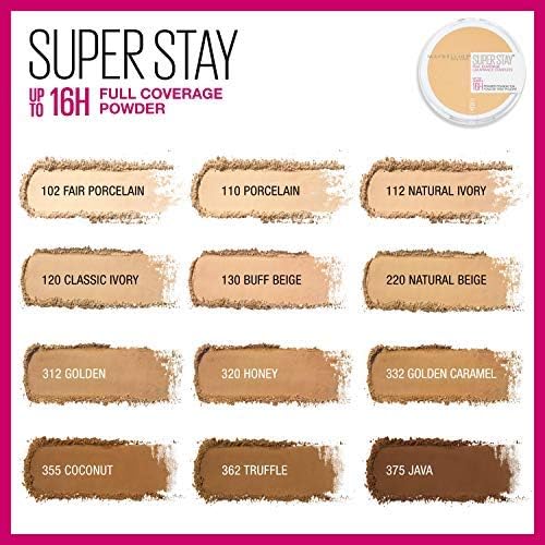 Maybelline Super Stay Full Coverage Powder Foundation Makeup, Up to 16 Hour Wear, Soft, Creamy Matte Foundation, Fair Porcelain, 1 Count-VivaGrace Women