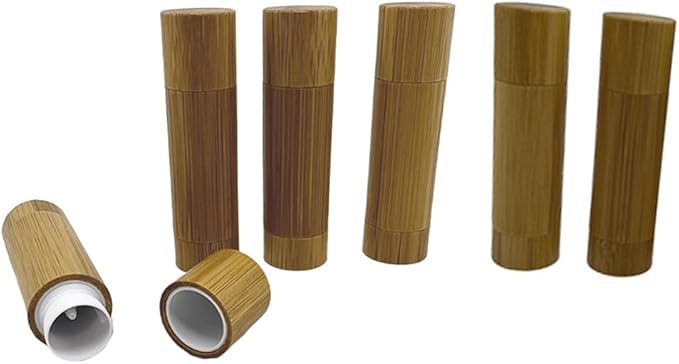 Bamboo Empty Lip Balm Containers 5.5g 6 Pack,Refillable DIY Lip Balm Tube Containers with Clear PP Plastic Inner,Lip Gloss Tubes Chapstick Holder for DIY Cosmetic Samples Deodorant-VivaGrace Women