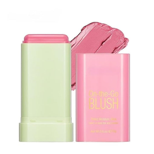 On-the-Go Makeup Blush Stick Tinted Moisture Stick, Shadow Lips Cheek Blusher Creamy Makeup Long Lasting Natural Nude Makeup for All Skin (pink)-VivaGrace Women