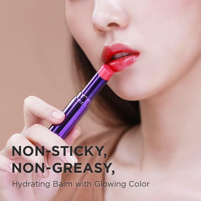 DEWYCEL TINTOURING BALM | #4 PURE RED | Non-Sticky Moisturizing & Hydrating Tinted Lip Balm for Chapped Lips | Natural Color Lip Glow Balm-VivaGrace Women