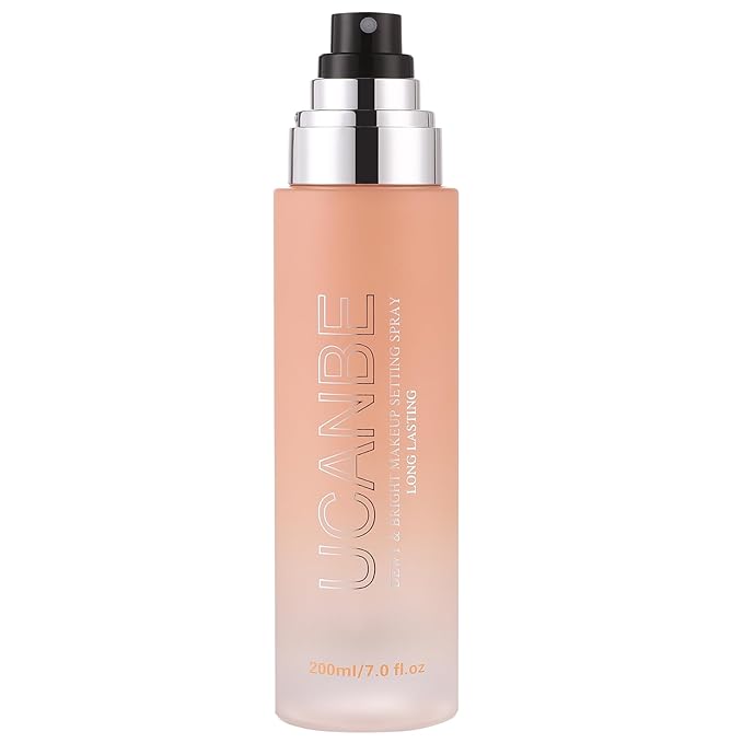 UCANBE Dewy Makeup Setting Spray, Moisturizing Finishing Spray Long Lasting Face Mist, Lightweight Hydrate Make Up Spray for Natural Glow, 7 Fl Oz Large Size-VivaGrace Women