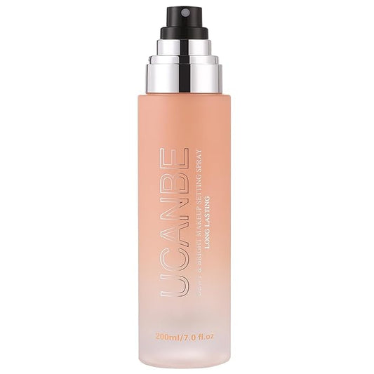 UCANBE Dewy Makeup Setting Spray, Moisturizing Finishing Spray Long Lasting Face Mist, Lightweight Hydrate Make Up Spray for Natural Glow, 7 Fl Oz Large Size-VivaGrace Women