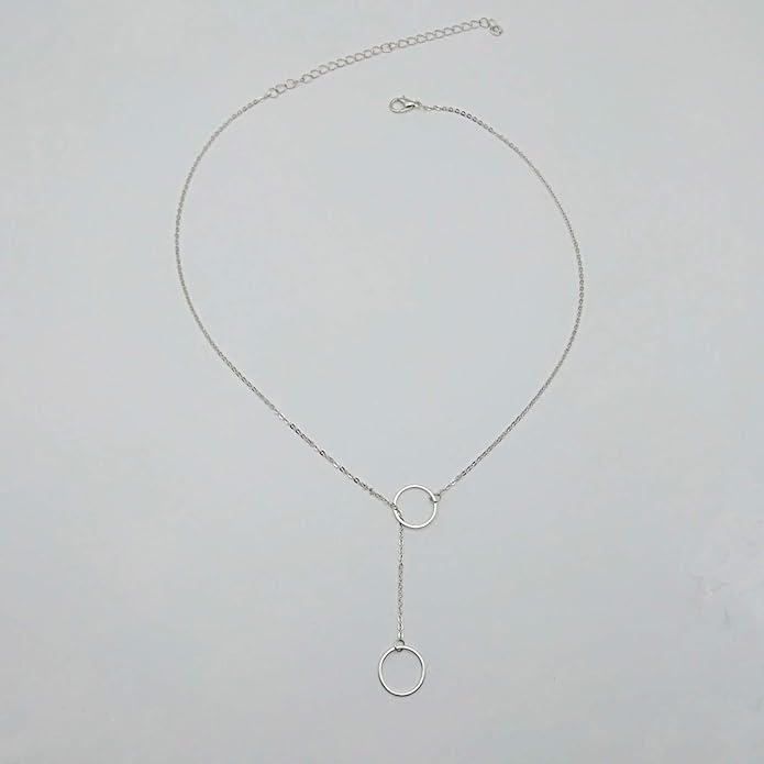 Creative Y-shaped Necklace Hollow Ring Necklace Chain Jewelry Accessories for Women and Girls-VivaGrace Women