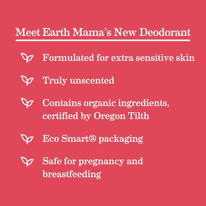 Earth Mama Simply Non-Scents Deodorant | Fragrance-free + Safe for Sensitive Skin, Pregnancy and Breastfeeding, Contains Organic Calendula and Coconut Oil, No Baking Soda or Aluminum, 2.65-Ounce-VivaGrace Women