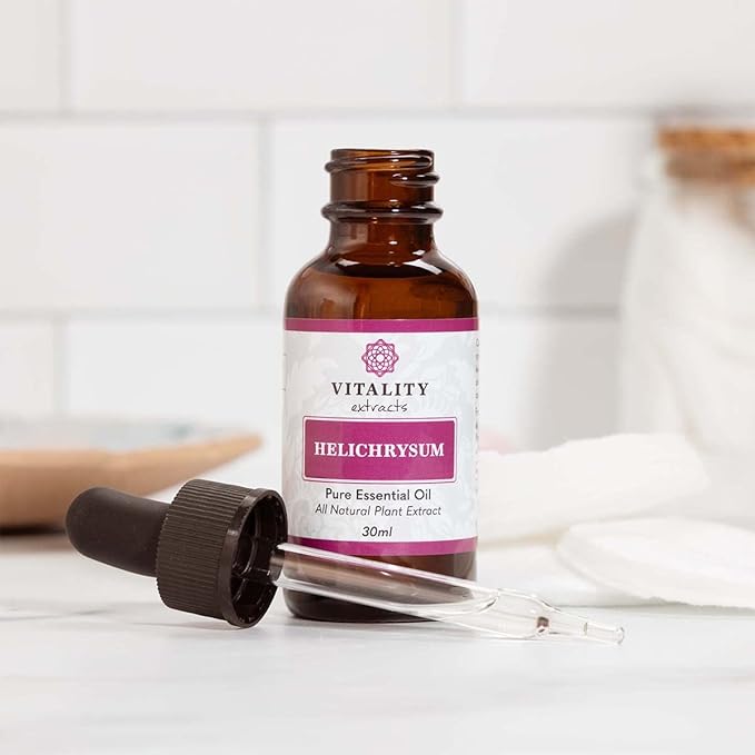 Vitality Extracts Helichrysum Essential Oil - 30ml, Helichrysum Gymnocephalum, Aromatherapy, Skin Care, Happy, Stress Relief, Aches Relief-VivaGrace Women