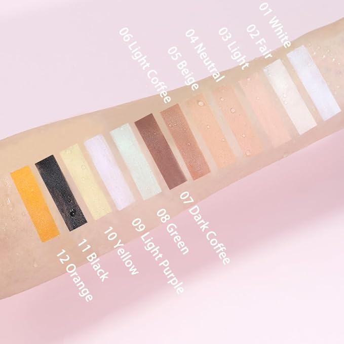 Kaely Color Correcting Concealer,Cream Pot Concealer Full Coverage,under Eye Concealer Palette for Conceals Dark Circles,Waterproof Foundation Face Makeup,01 White-VivaGrace Women