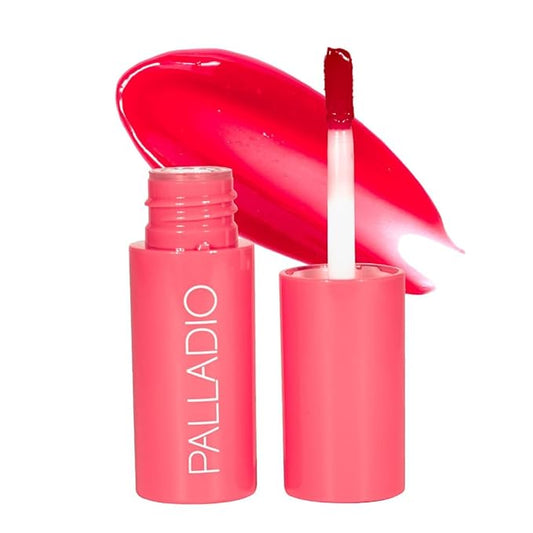 Palladio Jelly Tint, Liquid Stain for Cheeks & Lips, Vivid Color Lip Stain, Lightweight Non-Sticky and Transfer-proof, Natural Finish Makeup, Strawberry Sugar-VivaGrace Women