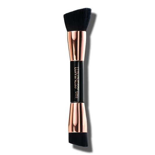 LUMINESS Dual-Sided Angled Buffing Brush - Cruelty-Free Synthetic Bristles Ideal for Foundation & Primer - Soft Fibers Gives Silky Touch on Skin & Creates Flawless Base with Perfect Finish-VivaGrace Women