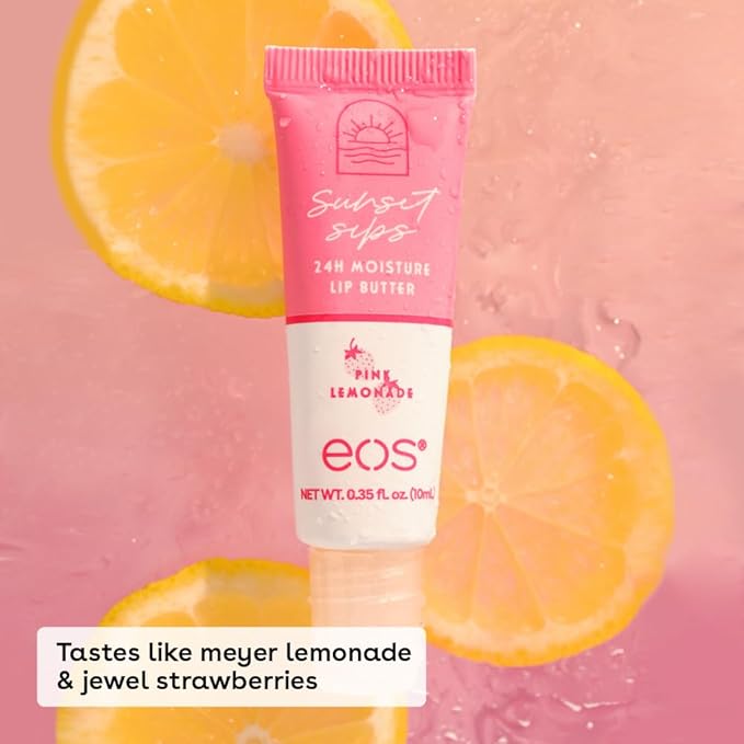 eos 24H Moisture Super Balm- Pink Lemonade & Wild Cherry Slushie, Lip Mask, Day or Night Lip Treatment, Made for Sensitive Skin, 0.35 fl oz, 2-Pack-VivaGrace Women