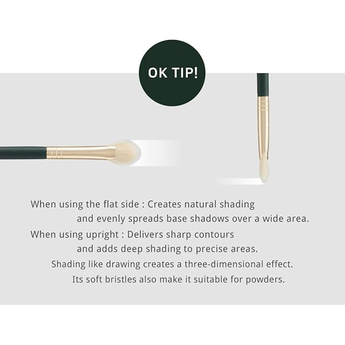 [SOO ADOR] okhee Nose Shading Fan Brush SUN03 - Precise Contouring for Nose and Small Details | Designed by K-Pop Makeup Artist Seo Ok | Makeup Brush Contour Brush-VivaGrace Women
