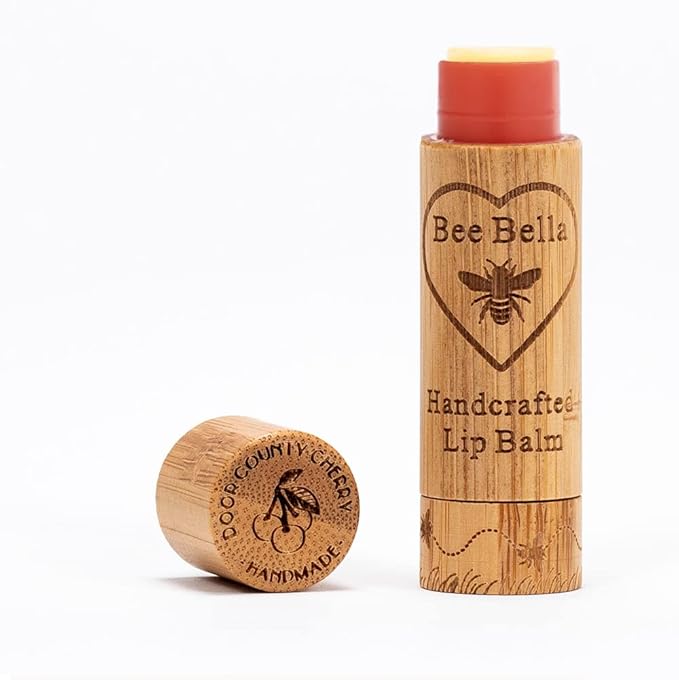 Bee Bella Lip Balm, Cherry, 3 Pack - Hydrating, Moisturizing Lip Care, 100% Natural, Original Organic Beeswax with Vitamin E, Handmade in USA-VivaGrace Women