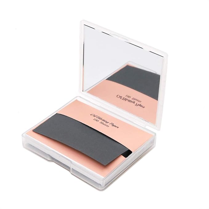 [200 Counts + Mirror Case] Christmas Edition Natural Bamboo Charcoal Oil Blotting Sheets for Face with Mirror Case-VivaGrace Women
