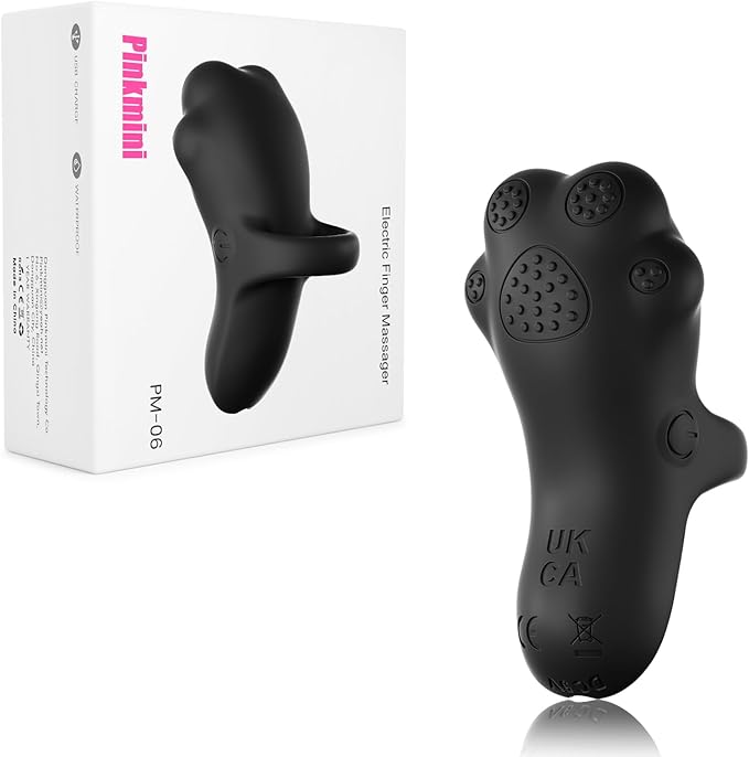 Portable Facial Massage Ball, Waterproof Rechargeable Powerful Multifunctional Eye Face Finger and Neck Massager, Black-VivaGrace Women
