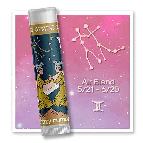Crazy Rumors Gemini Zodiac All Natural, Plant Based Lip Balm to Moisturize and Nourish your Lips - Air Blend (Vanilla Cream, Fresh Berry and Botanical Lavender)-VivaGrace Women