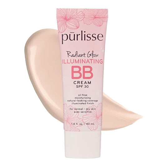 pūrlisse Radiant Glow Illuminating BB Cream with SPF 30 - Glow BB Cream Enriched with Goji & Hawthorn Berry for Dewy Skin - Helps to Improve Skin Texture & Radiance - Fair (1.4 oz)-VivaGrace Women