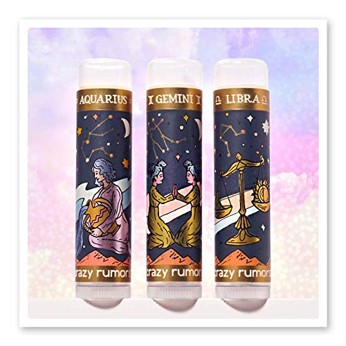 Crazy Rumors Aquarius Zodiac All Natural, Plant Based Lip Balm to Moisturize and Nourish your Lips - Air Blend (Vanilla Cream, Fresh Berry and Botanical Lavender)-VivaGrace Women