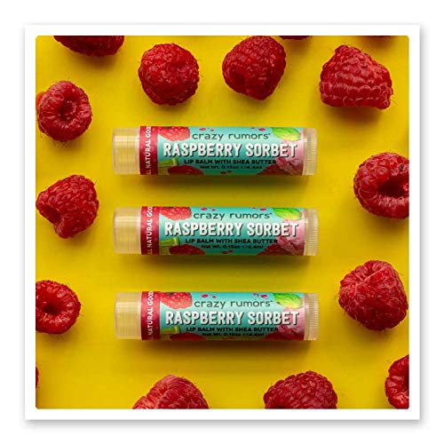 Crazy Rumors Raspberry Sorbet Lip Balm. 100% Natural, Vegan, Plant-Based, Made in USA (1-Pack)-VivaGrace Women