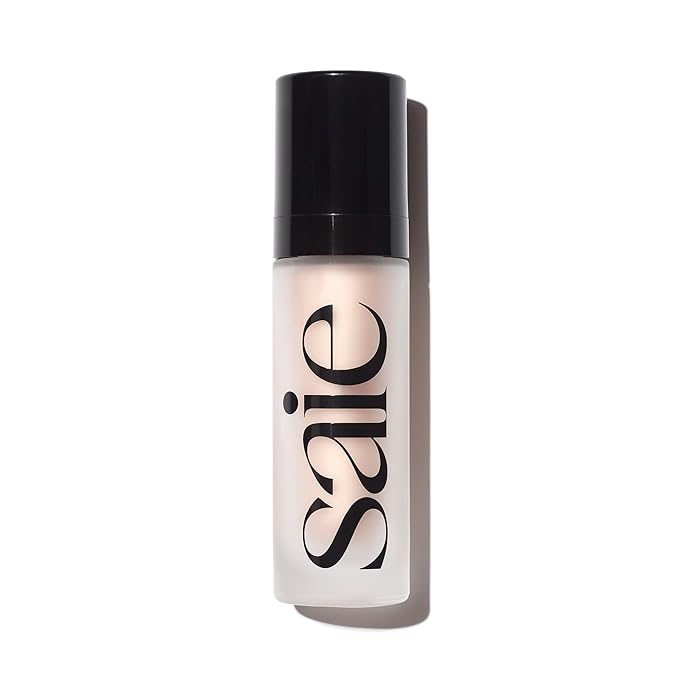 Saie Glowy Super Gel - Hydrating Makeup Primer and Illuminating Glow Serum Enriched with Vitamin C and Squalane Oil - All-Over Liquid Highlighter Makeup for Instant Glass Skin - Starglow (1 oz)-VivaGrace Women