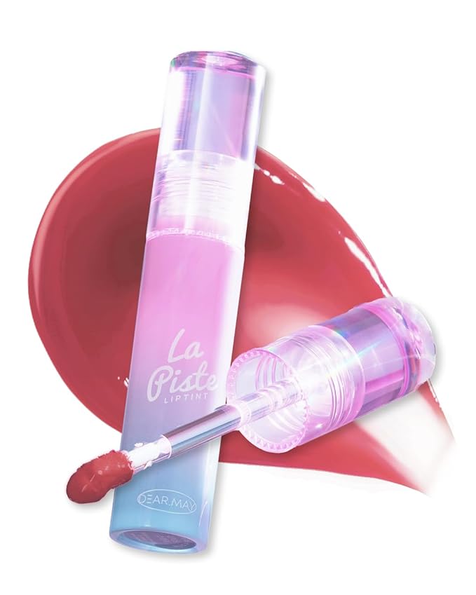 DEARMAY LA PISTE LIP TINT LP06 Blissful 0.14 oz. long lasting lip stain with glossy finish and lightweight texture, non sticky, hydrating formula with no flaking and glassy vivid tint, korean makeup-VivaGrace Women
